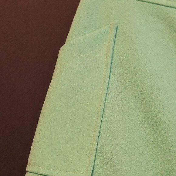 Vintage Polytron A Line Skirt Devonette Orig Tags Lt Green Sz 13 Button Up - Picture 4 of 8